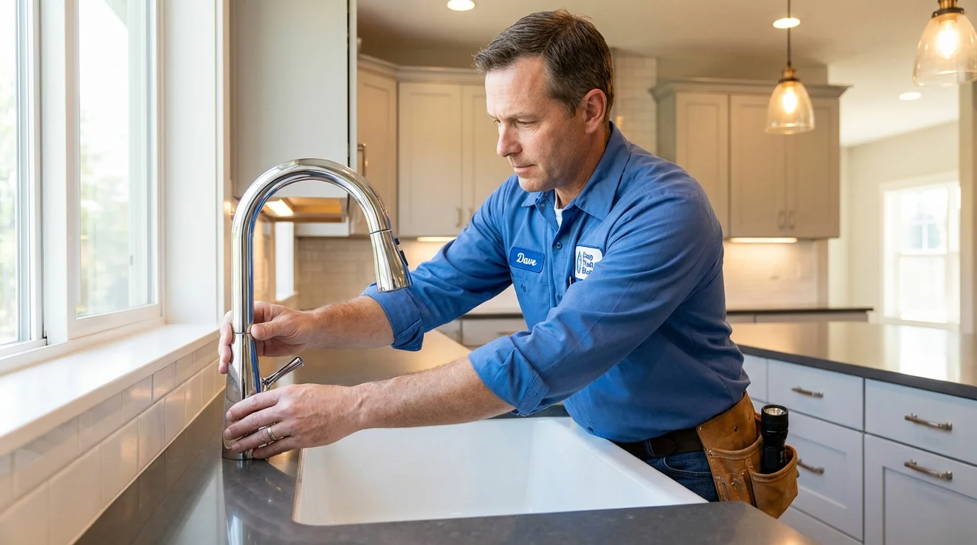 Kitchen faucet installation by Johns Plumbing LLC in McComb