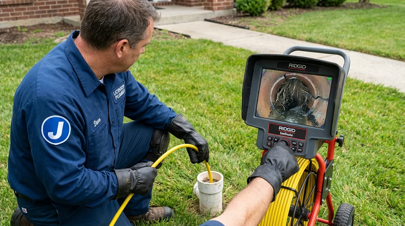 Sewer camera inspection being performed by Johns Plumbing LLC in McComb