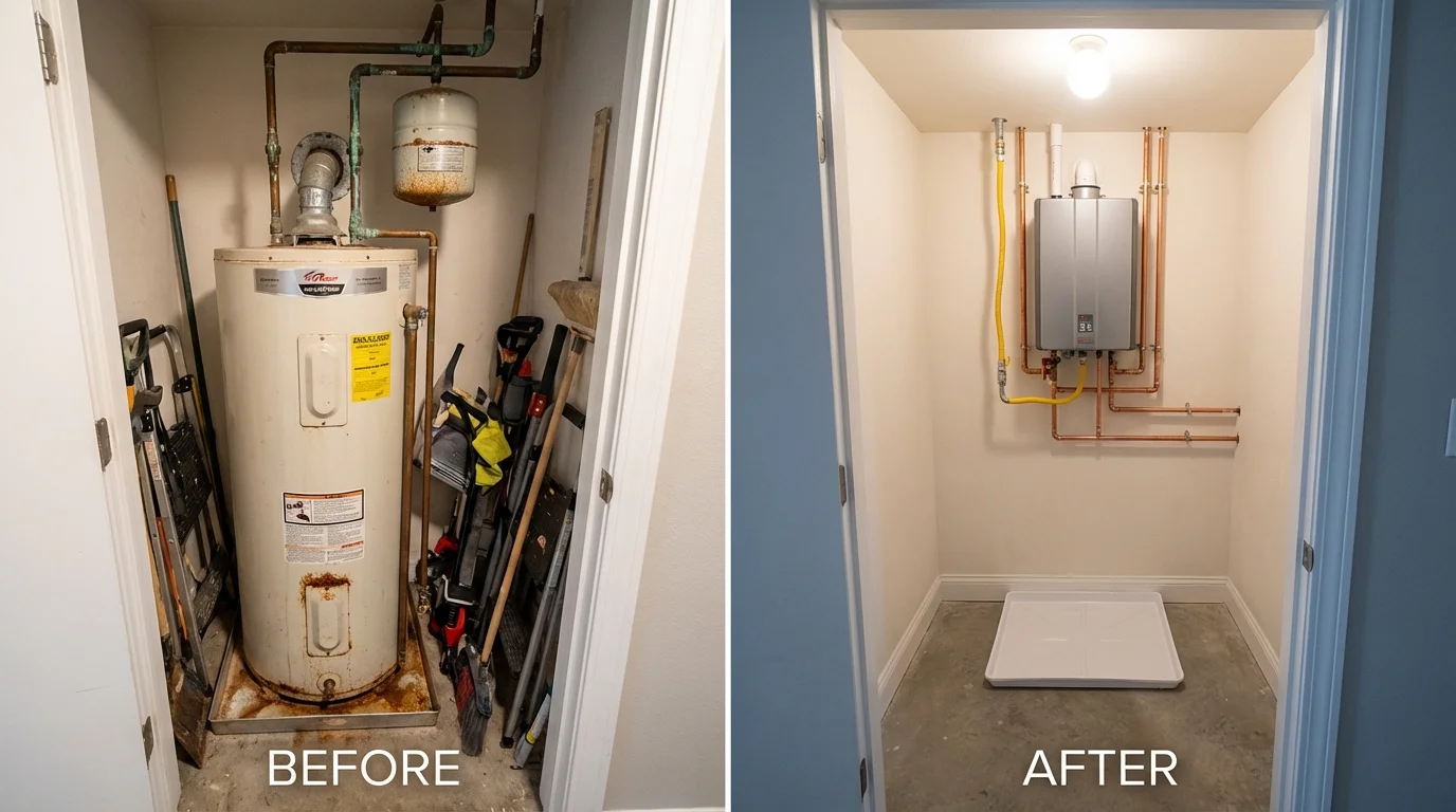 Tank water heater versus wall-mounted tankless unit comparison for McComb, MS homeowners